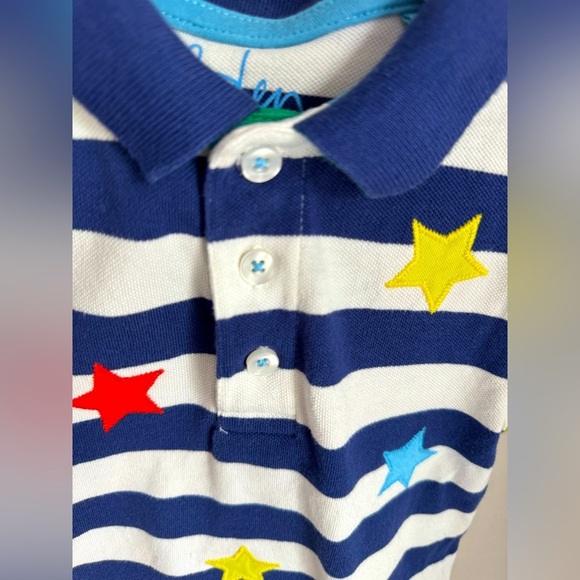 Boden Boys Colorful Embroidered Star Polo Size 3-4Y - Picture 3 of 4